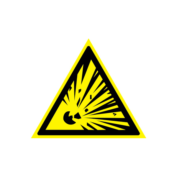 Предупреждающий знак Взрывоопасно W 02