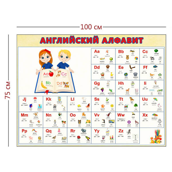 Стенд «Английский алфавит с картинками» (1 плакат)