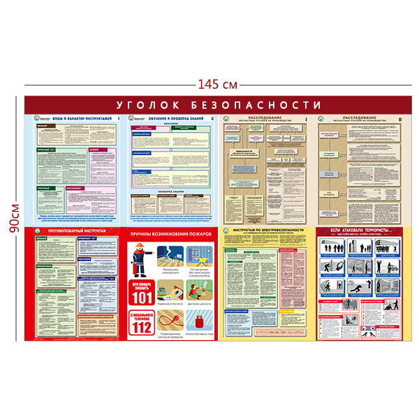 Стенд «Уголок безопасности» (8 плакатов)